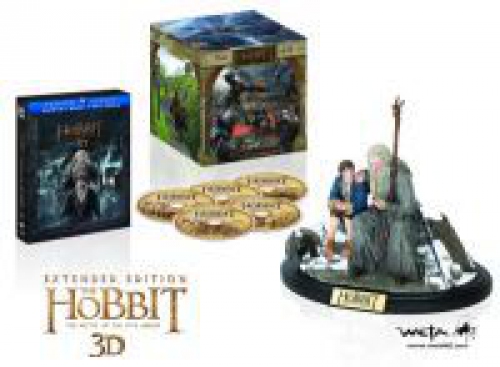 A hobbit: Az öt sereg csatája - bővített, extra változat (2 Blu-ray 3D+3 Blu-ray) - limitált, szobro Blu-ray