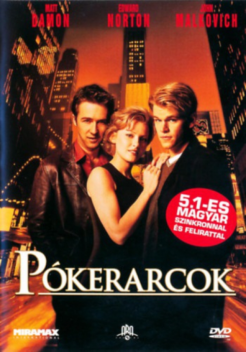 Pókerarcok *Edward Norton - Matt Damon* *Antikvár - Kiváló állapotú* DVD